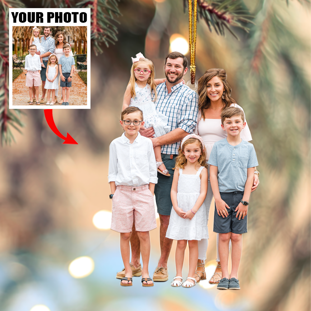 Custom Family Photo Ornament - Family Mica Ornament - Christmas Gift For Family, Family Members | Friend 4