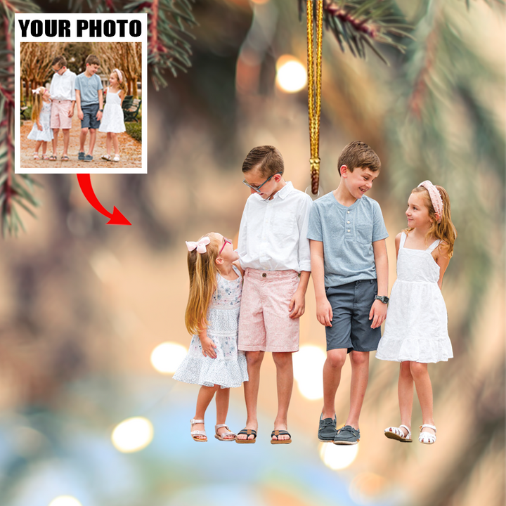 Custom Photo Ornament - Personalized Photo Mica Ornament - Christmas Gift For Family, Friends | Family 2