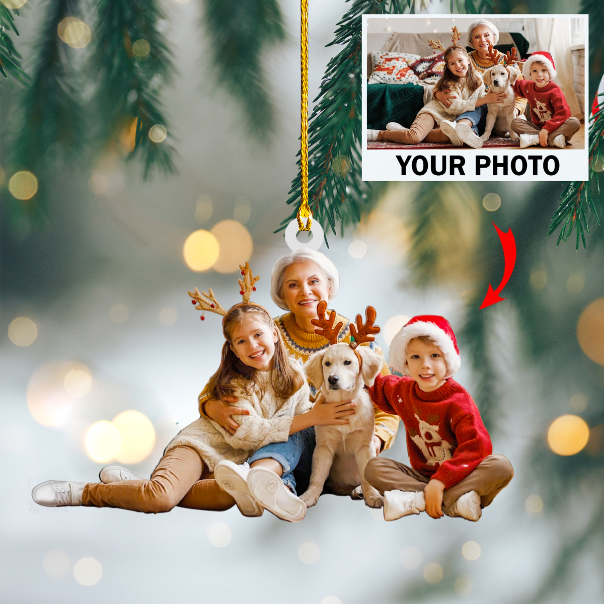 Custom photo Ornament - Couple Photo Ornament - Anniversary Gift For Married Couple, Wife, Husband | Married 1