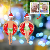 Custom Photo Ornament - Personalized Funny Photo Ornament - Gift For Friend And Family  | Swim