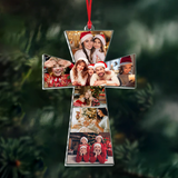 Custom Photo Cross Decoration, Personalized Arcylic Picture Tree Ornament, Gifts for Dad, Mom, Grandma, Grandpa, Christmas Gifts, Christian Tree Decorations | Cross Photo