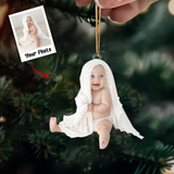 Custom Baby Photo Ornament, Baby First Christmas 2023, Christmas Gift For Family, Family Members | Kids 3