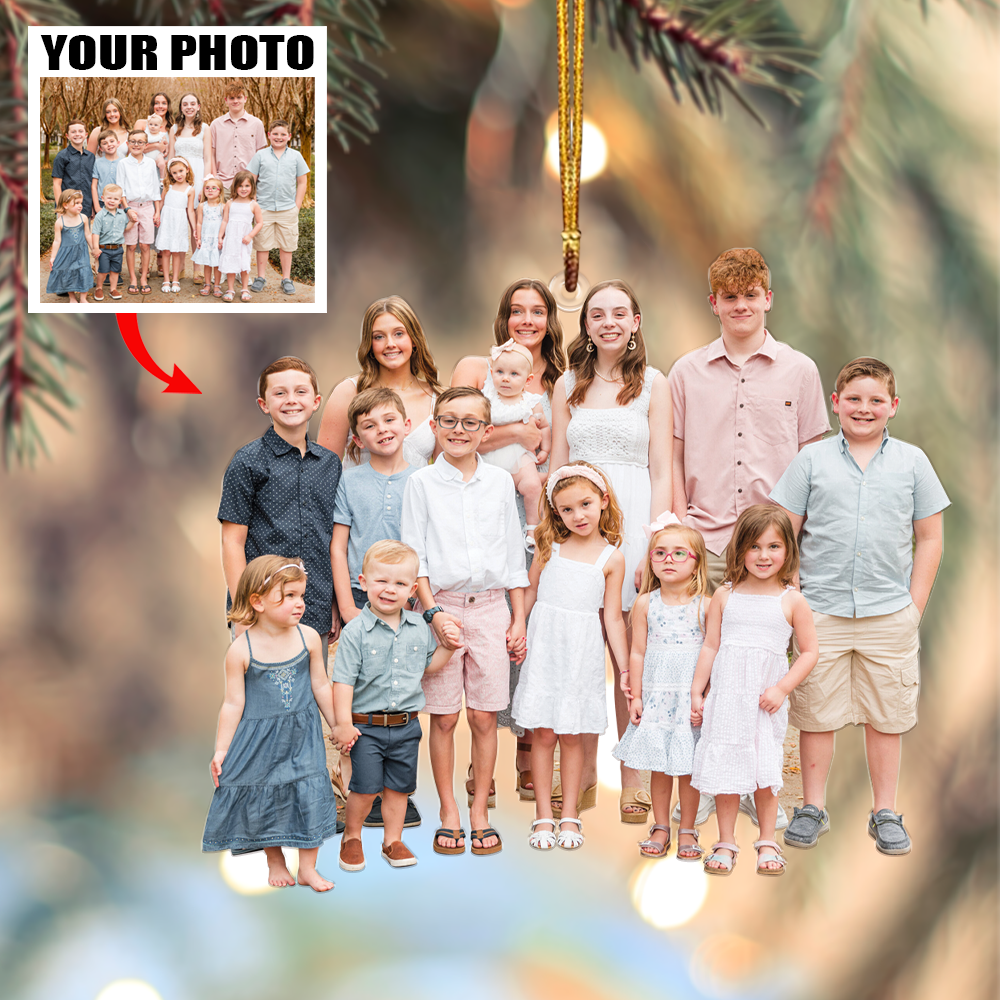 Custom Photo Ornament - Happy Family - Personalized Photo Mica Ornament - Christmas Gift For Family Member | Friend 10