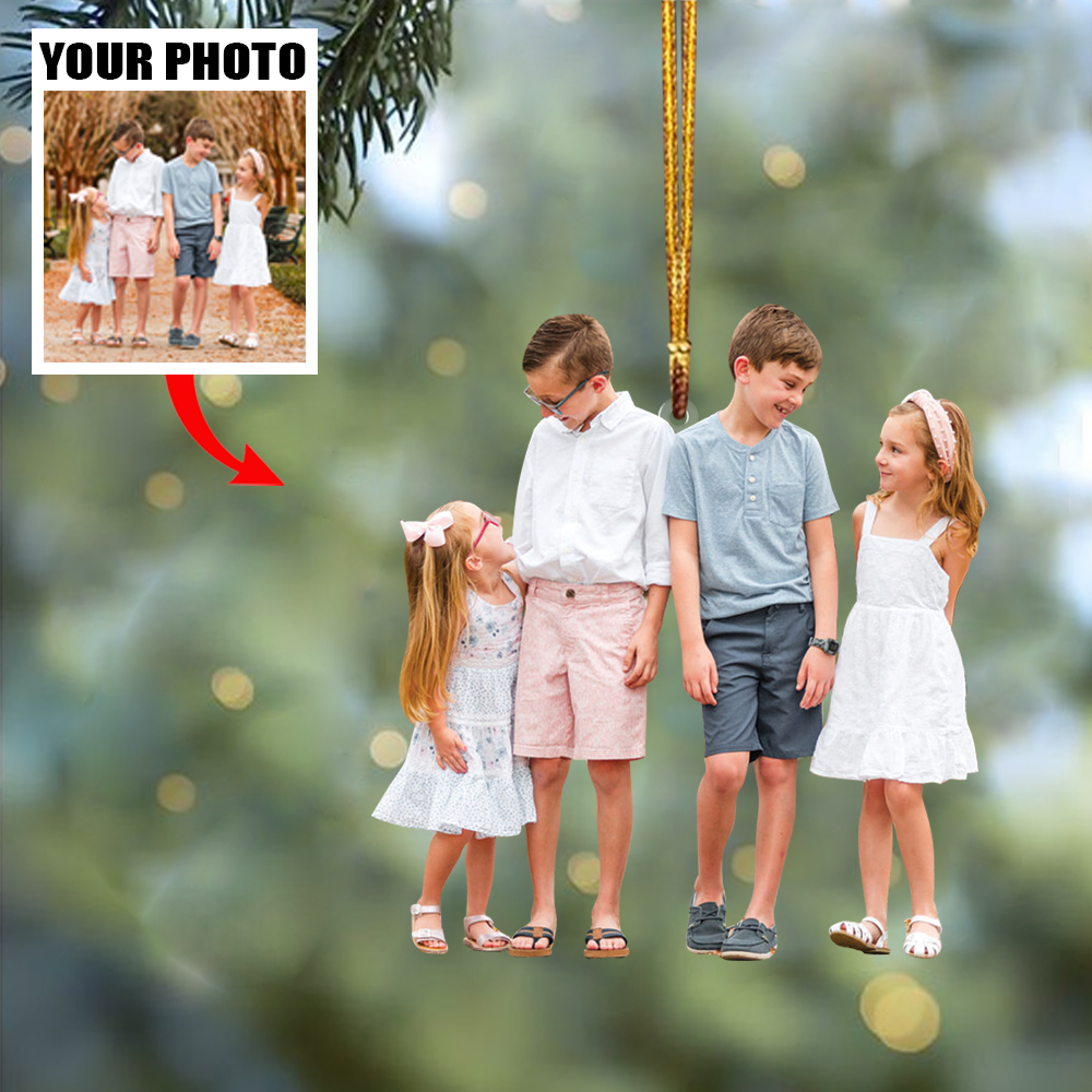 Custom Photo Ornament - Personalized Photo Mica Ornament - Christmas Gift For Family, Friends | Family 2