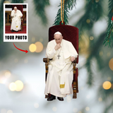 Personalized Custom Photo Ornament Christmas, Perfect Gift for Christians, Family and Friends | Pope