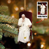 Personalized Custom Photo Ornament Christmas, Perfect Gift for Christians, Family and Friends | Pope