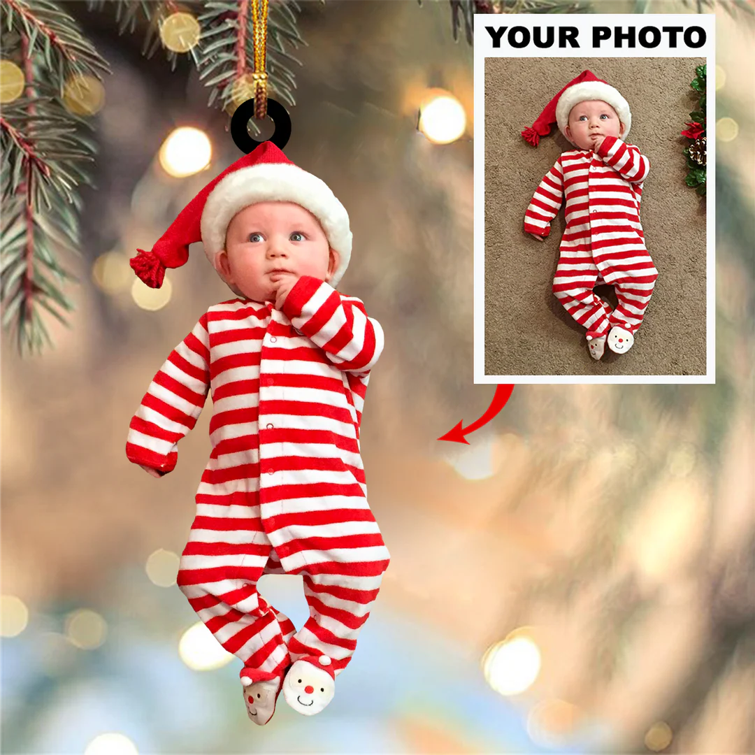 Customized Your Photo Ornament - Personalized Photo Mica Ornament - Christmas Gifts For Family Member
