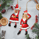 Custom Funny Photo Ornament - Personalized Photo Mica Ornament - Christmas Gift For Friends, Family| Santa