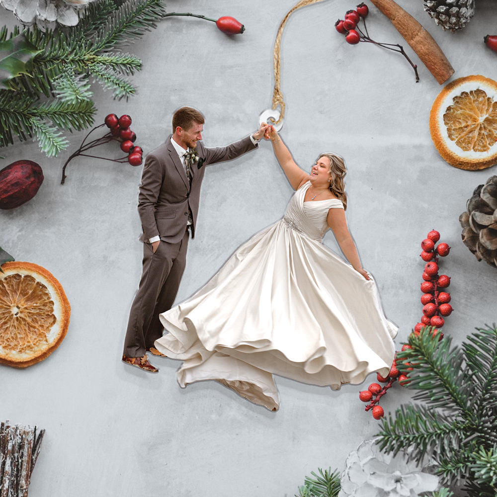 Custom Photo Ornament - Christmas Gift For Married Couple, Wife, Husband | Married