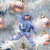 Custom Photo Ornament - Custom Kid's Face Ornament - Christmas Gift For Family, Family Members, Kids | Astronaut