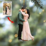 Heart Tied - Personalized Photo Mica Ornament - Customized Your Photo Ornament - Christmas Gift For Couple