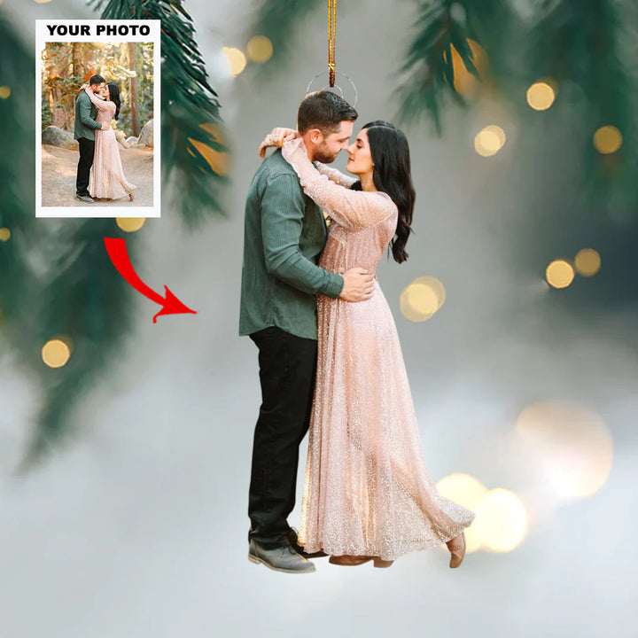 Heart Tied - Personalized Photo Mica Ornament - Customized Your Photo Ornament - Christmas Gift For Couple