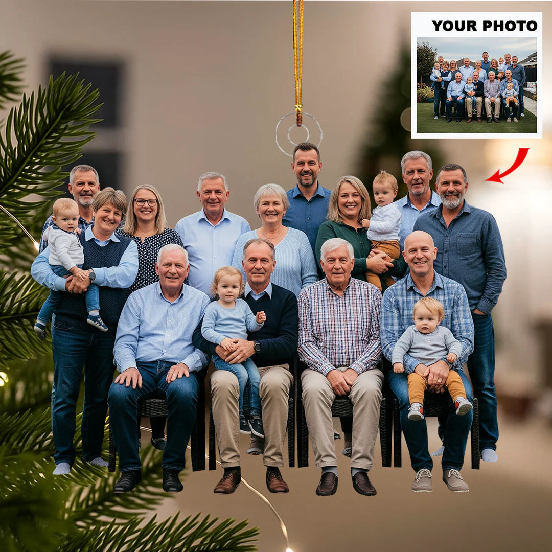 Bonded by Love - Personalized Photo Mica Ornament - Customized Your Photo Ornament - Christmas Gift For Family