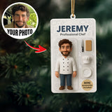 Turn Your Photo into an Action Figure - Custom Photo Ornament Toy Box Portrait | Chef