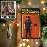Turn Your Photo into an Action Figure - Custom Photo Ornament Toy Box Portrait | Police Officer