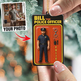 Turn Your Photo into an Action Figure - Custom Photo Ornament Toy Box Portrait | Police Officer