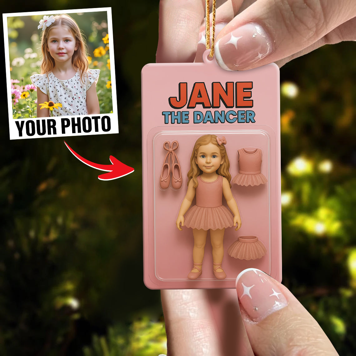 Turn Your Photo into an Action Figure - Custom Photo Ornament Toy Box Portrait | Dancer