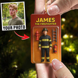 Turn Your Photo into an Action Figure - Custom Photo Ornament Toy Box Portrait | Firefighter