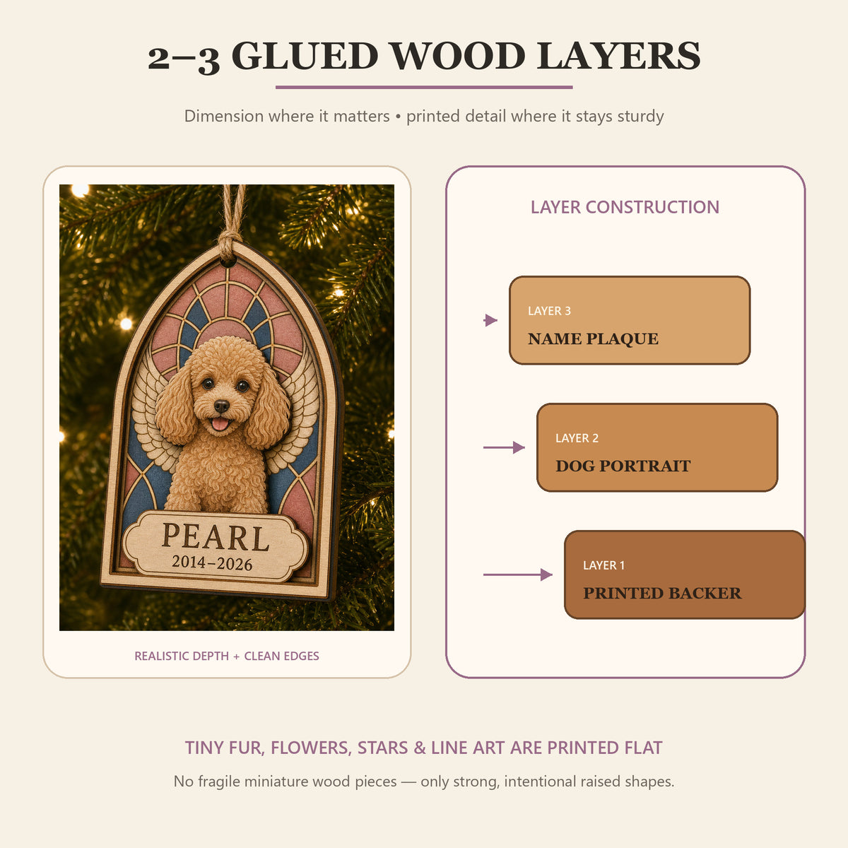 Personalized Stained Glass Style Pet Memorial Photo Wood Ornament - Custom Pet Keepsake - image 9