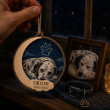 Personalized Celestial Goodnight Pet Memorial Photo Wood Ornament - Custom Pet Keepsake - image 4