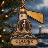 Personalized Guiding Light Pet Memorial Photo Wood Ornament - Custom Pet Keepsake - image 1