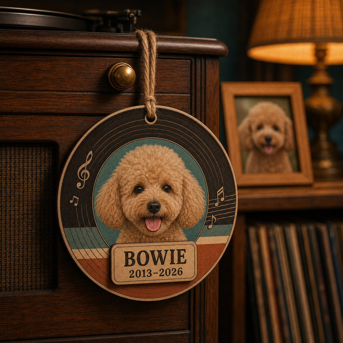 Personalized Memory Melody Pet Memorial Photo Wood Ornament - Custom Pet Keepsake - image 3
