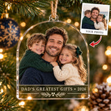 Personalized Single Dad Kids Acrylic Ornament - Custom Photo Keepsake - image 1