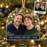 Personalized Father Son Acrylic Ornament - Custom Photo Keepsake - image 1