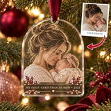 Personalized First Christmas Mom Acrylic Ornament - Custom Photo Keepsake - image 1