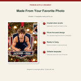 Personalized Wrestler Photo Acrylic Ornament - Custom Athlete Christmas Keepsake - image 2
