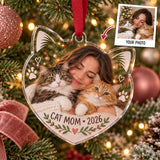 Personalized Cat Mom Acrylic Ornament - Custom Photo Keepsake - image 1