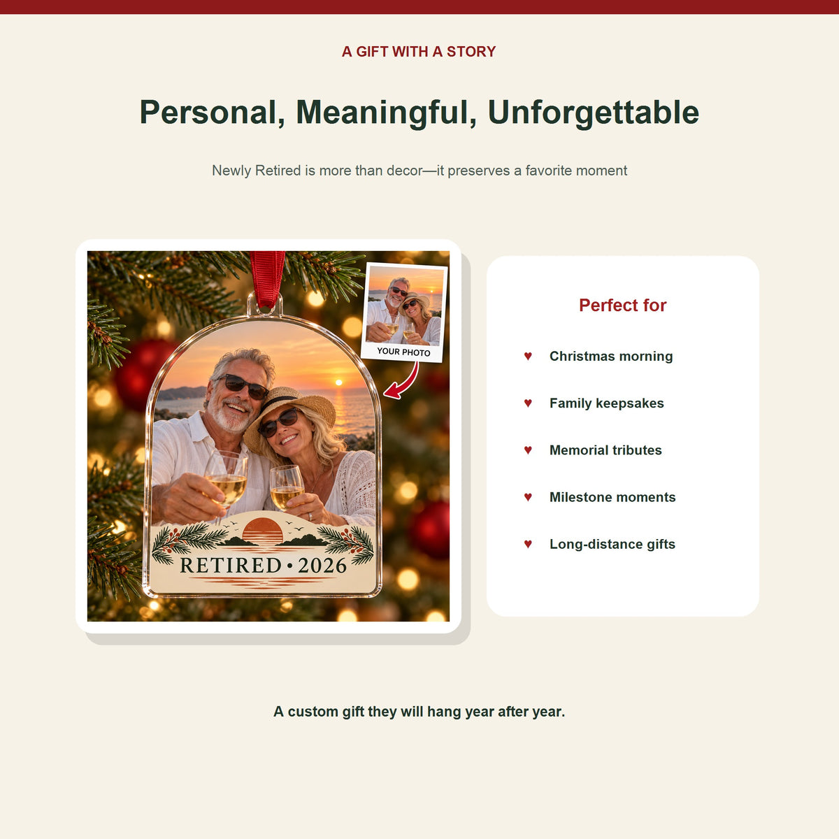 Personalized Newly Retired Acrylic Ornament - Custom Photo Keepsake - image 5