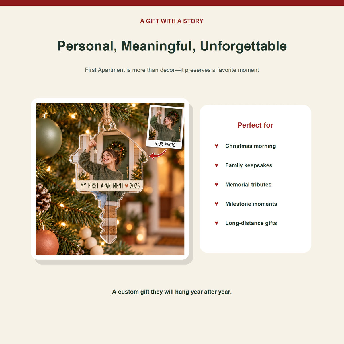Personalized First Apartment Acrylic Ornament - Custom Photo Keepsake - image 5