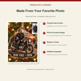 Personalized Motorcycle Photo Acrylic Ornament - Custom Photo Keepsake - image 2