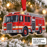 Custom Fire Truck Photo Acrylic Ornament - Personalized Vehicle Christmas Keepsake - image 2