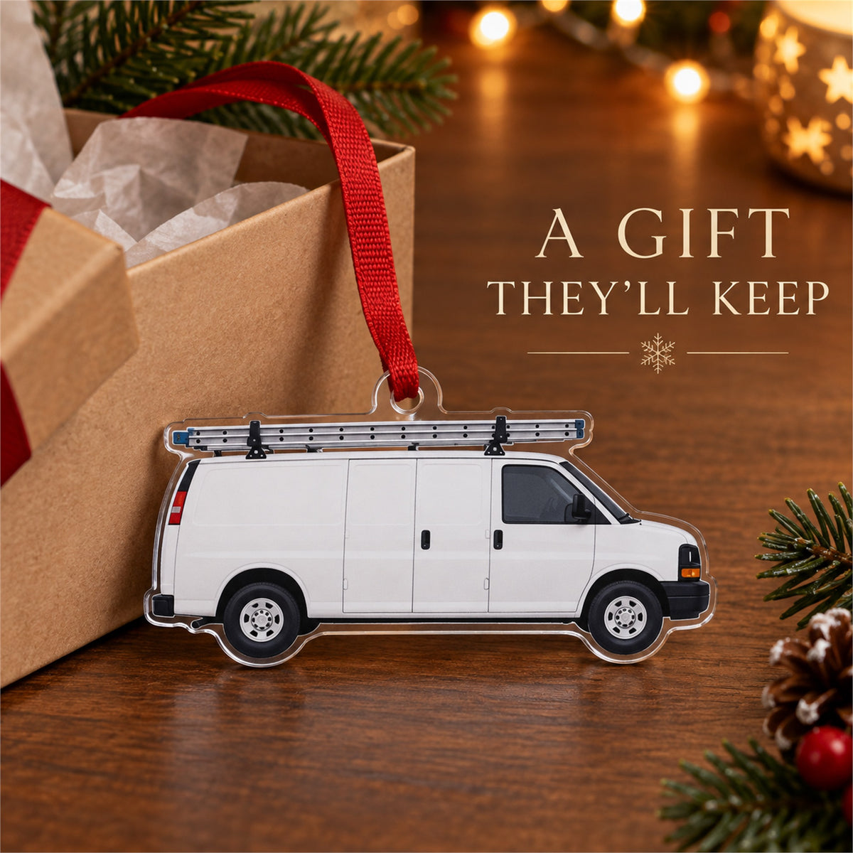 Custom HVAC Service Van Photo Acrylic Ornament - Personalized Vehicle Christmas Keepsake - image 5