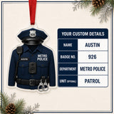 Personalized Police Officer Uniform Acrylic Ornament - Custom Name Christmas Keepsake - image 5