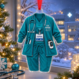 Personalized Registered Nurse Scrubs Acrylic Ornament - Custom Name Christmas Keepsake - image 3