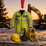Personalized Construction Worker Uniform Acrylic Ornament - Custom Name Christmas Keepsake - image 4