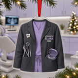 Personalized Dentist Dental Uniform Acrylic Ornament - Custom Name Christmas Keepsake - image 4
