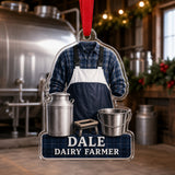 Personalized Farmer Rancher Work Shirt Acrylic Ornament - Custom Name Christmas Keepsake - image 3