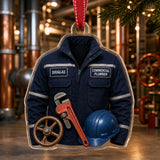 Personalized Plumber Work Shirt Acrylic Ornament - Custom Name Christmas Keepsake - image 2