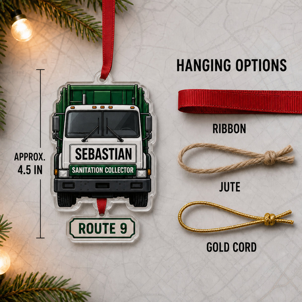 Personalized Sanitation Worker Uniform Acrylic Ornament - Custom Name Christmas Keepsake - image 7
