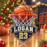 Personalized Basketball Photo Acrylic Ornament - Custom Athlete Christmas Keepsake - image 3