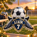 Personalized Soccer Photo Acrylic Ornament - Custom Athlete Christmas Keepsake - image 3