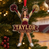 Personalized Cheerleading Photo Acrylic Ornament - Custom Athlete Christmas Keepsake - image 4