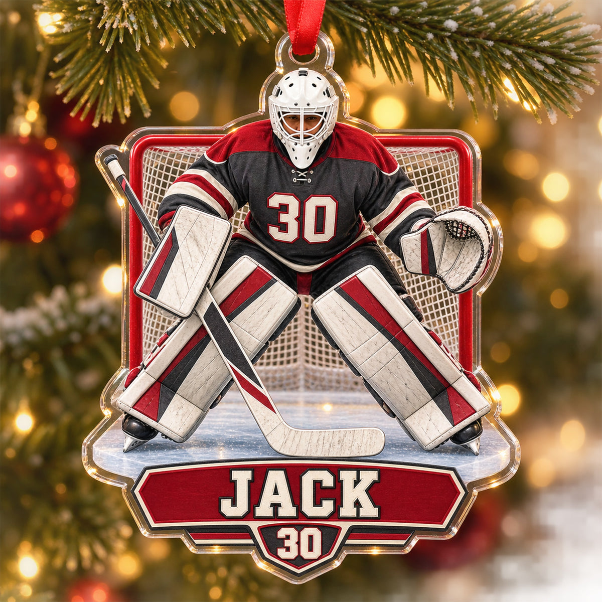 Personalized Ice Hockey Photo Acrylic Ornament - Custom Athlete Christmas Keepsake - image 4