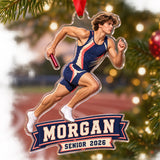 Personalized Track Cross Country Photo Acrylic Ornament - Custom Athlete Christmas Keepsake - image 4