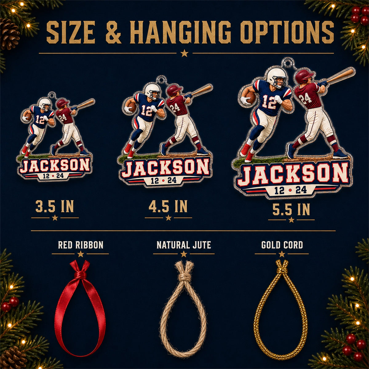 Personalized Multi Sport Athlete Photo Acrylic Ornament - Custom Athlete Christmas Keepsake - image 7