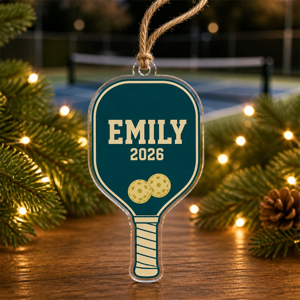 Personalized Pickleball Photo Acrylic Ornament - Custom Athlete Christmas Keepsake - image 2